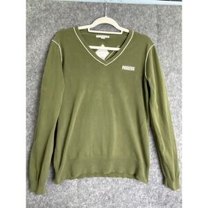 Cutter & Buck Green Bay Packers Sweater‎ L Olive Cotton V-Neck Argyle Football
